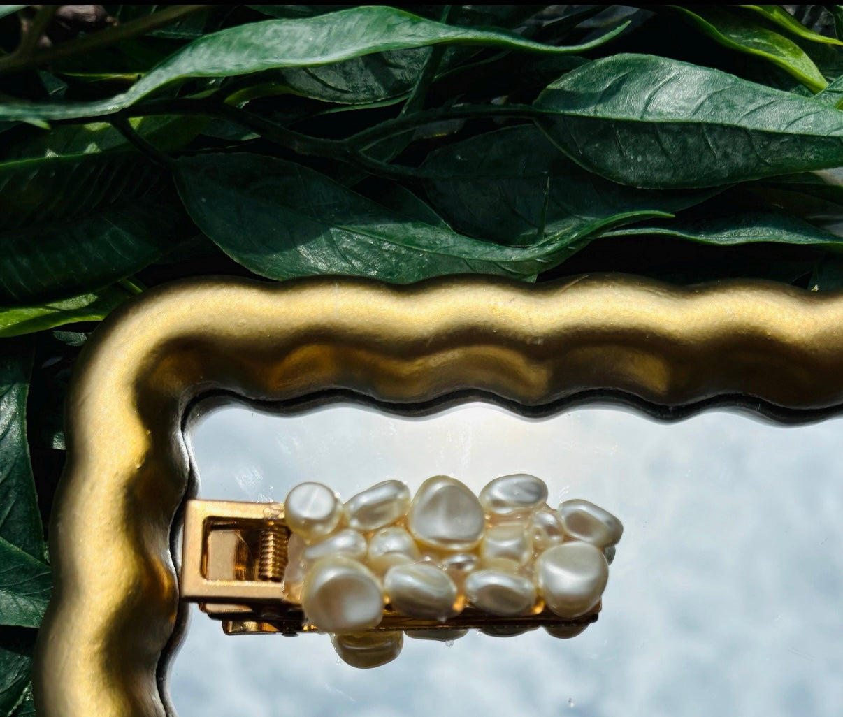 Gold Pearl Barrette