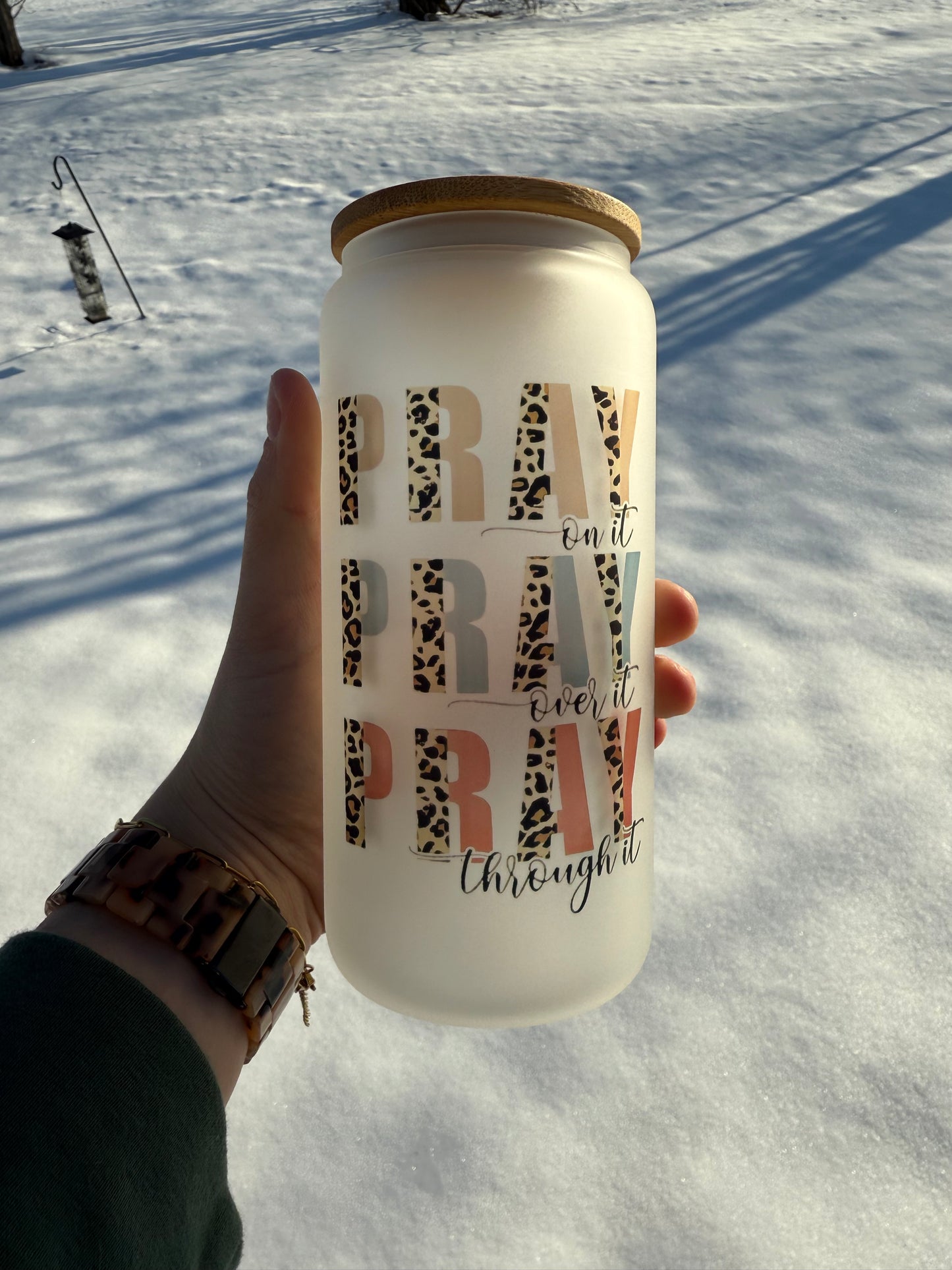 Pray On It Glass Can