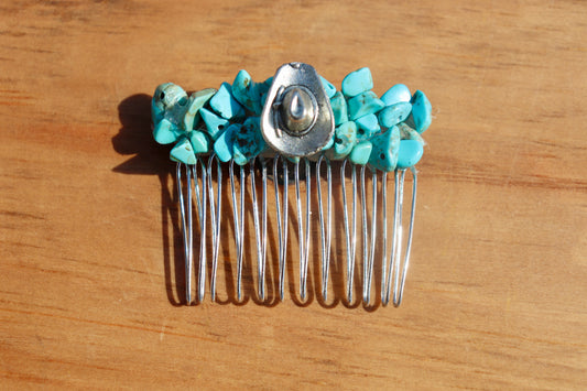 Turquoise Cowboy Hat Barrette
