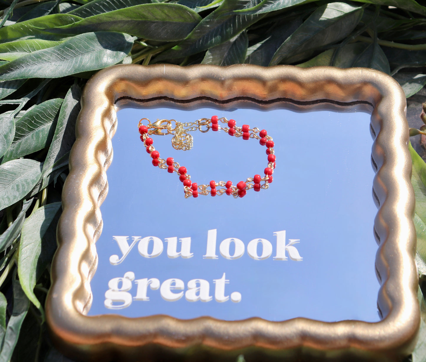 Golden Ruby link Bracelet