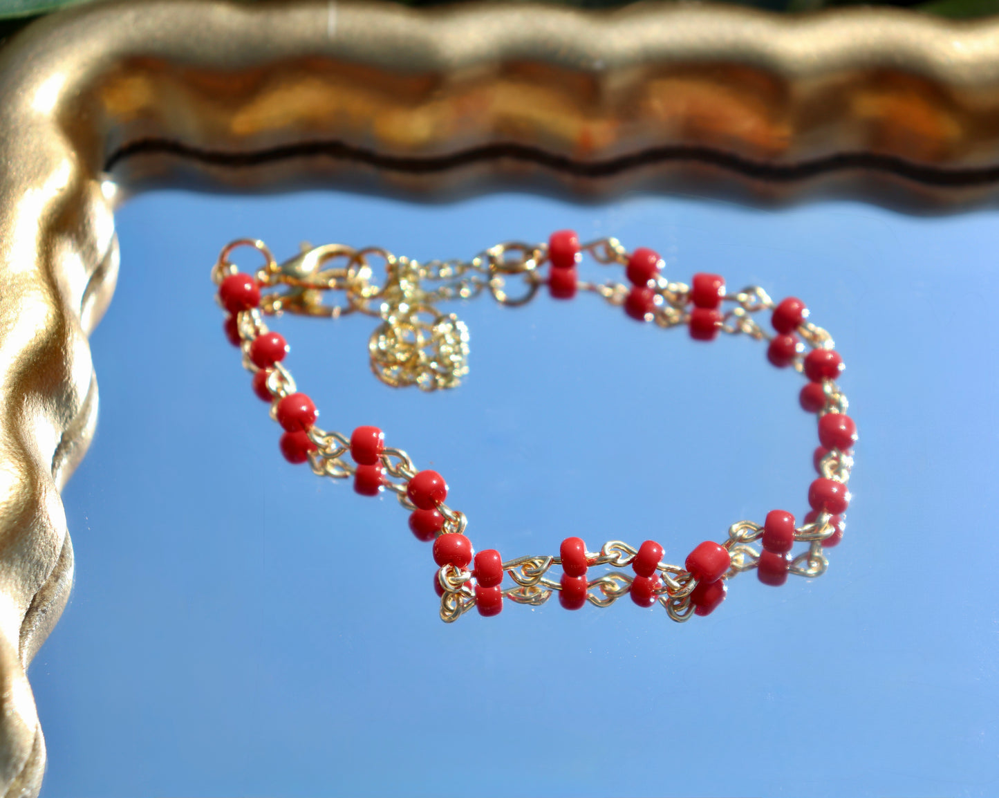 Golden Ruby link Bracelet