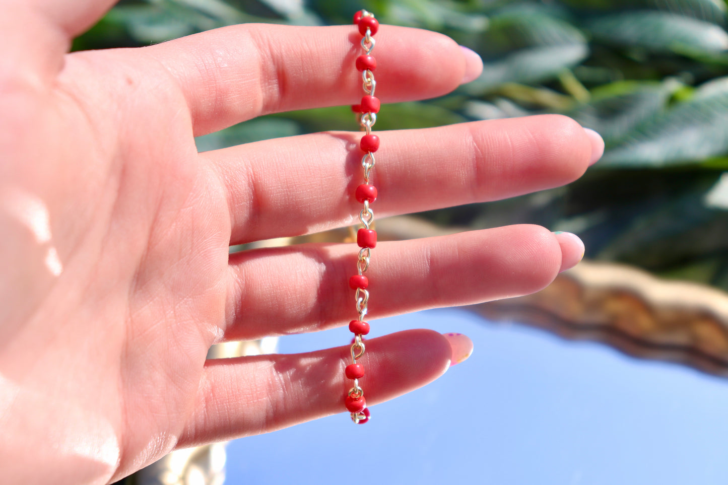 Golden Ruby link Bracelet