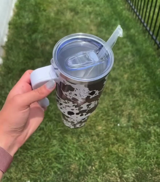 Brown Cowhide 40oz Tumbler